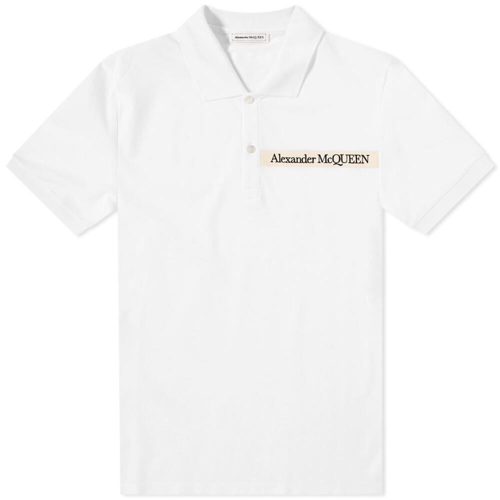 NWT Alexander McQueen Logo-Tape Slim Fit White Polo Size L $395.00 *Sold Out*
